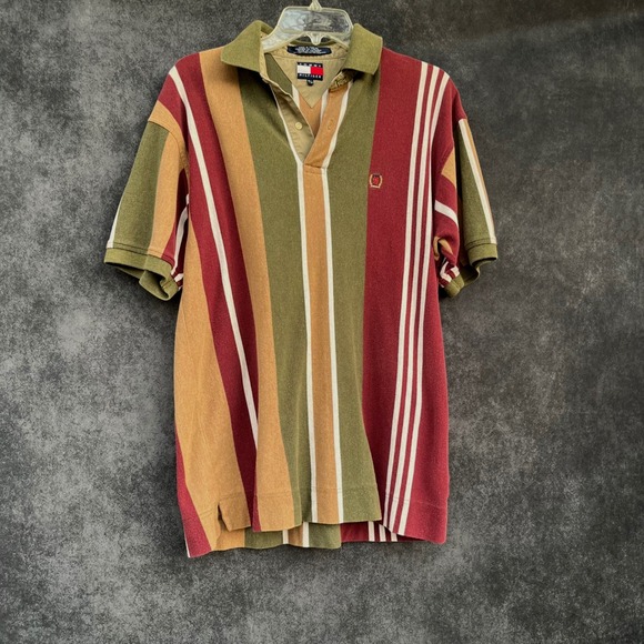 Tommy Hilfiger Other - Tommy Hilfiger Vintage 90s Men's Striped Polo Rugby Preppy Shirt Size M